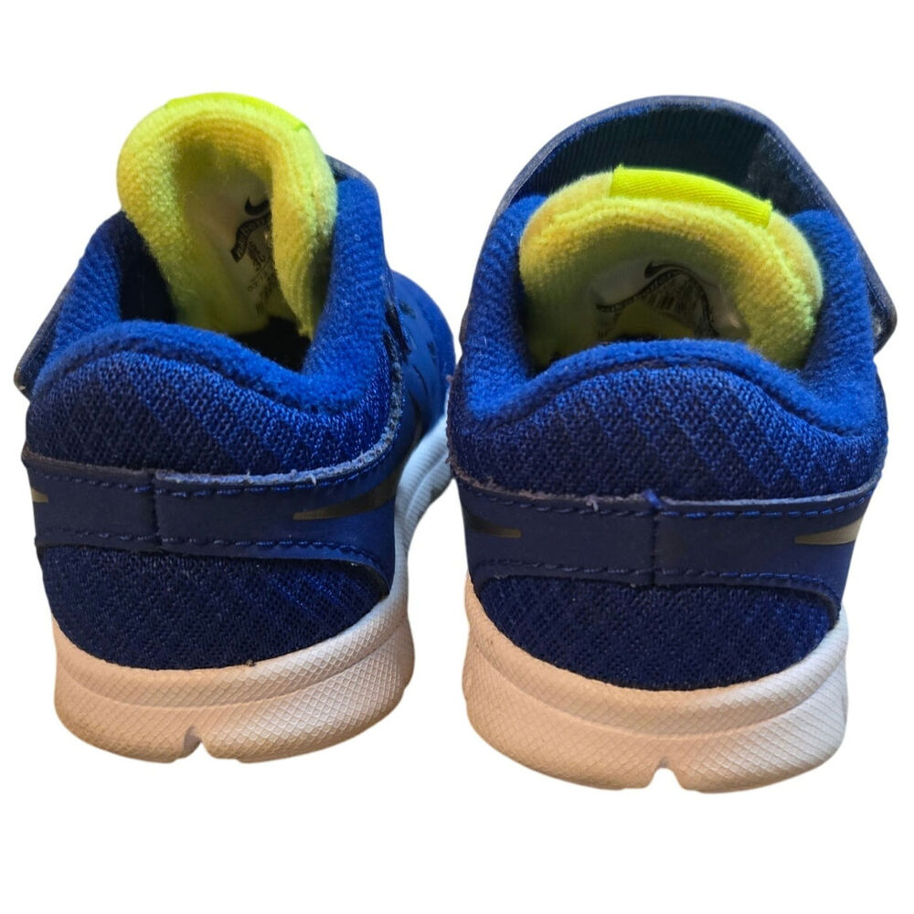 Nike Tennis Shoes Baby Toddler Size US 3C Blue Yellow Hook and Loop Fastener - Picture 3 of 8